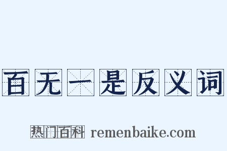 百无一是反义词是什么意思的图片
